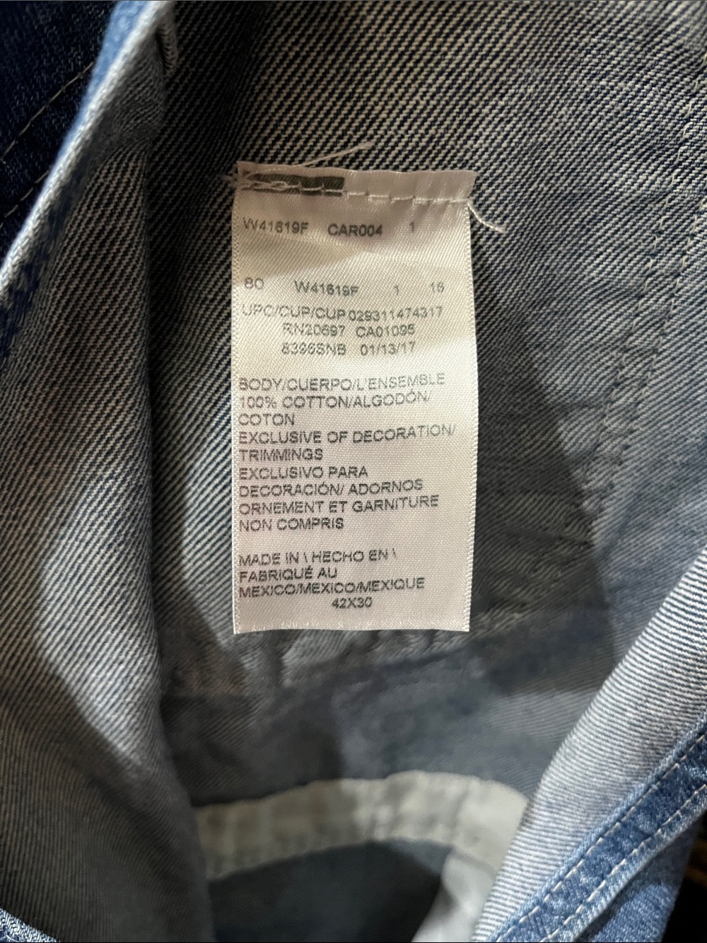 Dickies Blue Relaxed Fit Denim Overalls 42” x 29” - Picture 8 of 9